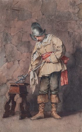 GIUSEPPE TIVOLI (Trieste 1854 – Bologna 1925) “Moschettiere”, 1881....