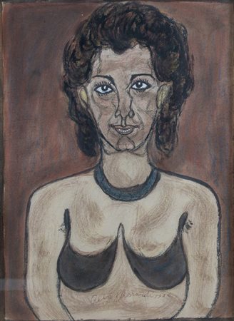 PIETRO GHIZZARDI (Viadana 1906 – Boretto 1986) “Figura”, 1974. Tecnica mista...