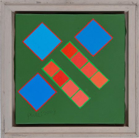 ACHILLE PERILLI (Roma 1927) “Oplà”, 2008. Tecnica mista su tela. Cm 20x20....