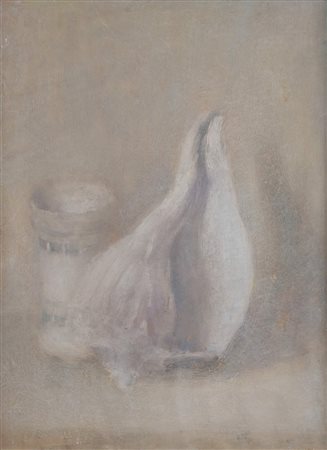 NORMA MASCELLANI (Bologna 1909 – 2009) “Natura morta con conchiglia”. Olio su...