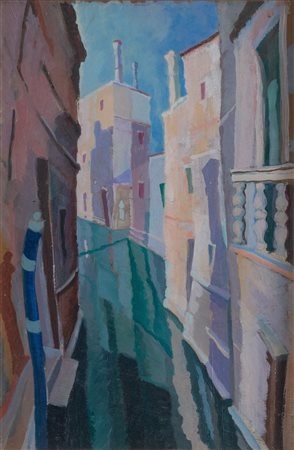 GIOVANNI KOROMPAY (Venezia 1904 – Rovereto 1986) “Venezia”, 1933. Olio su...