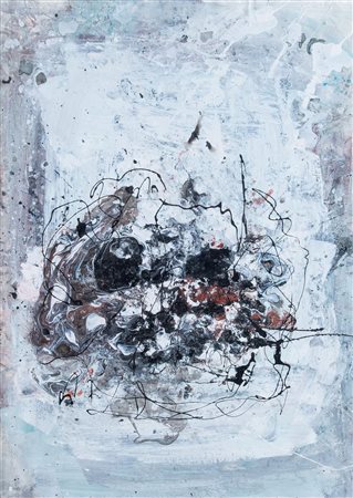 GERMANO SARTELLI (Imola 1925 – 2014) “Senza titolo”. Olio su carta applicata...