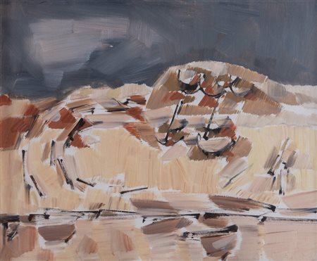 SERGIO ROMITI (Bologna 1928 – 2000) “Piccolo temporale”, 1954. Olio su...