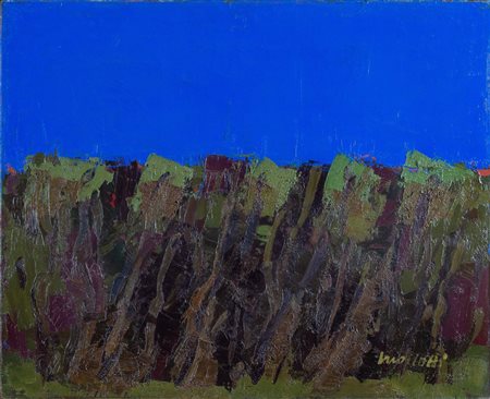 ENNIO MORLOTTI (Leco 1910 – Milano 1992) "Paesaggio a Bordighera", 1971. Olio...