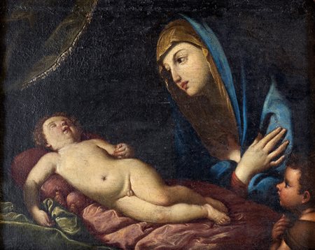 Scuola Emiliana del XVII secolo - Madonna col Bambino - oil on canvas - olio...