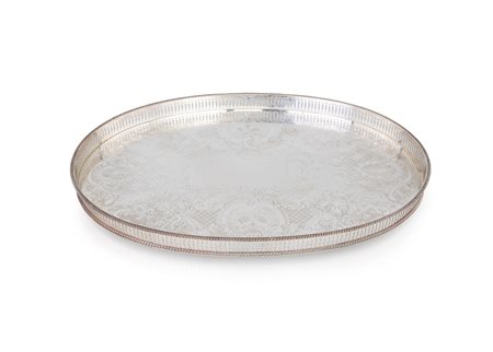 Vassoio ovale in metallo argentato, Inghilterra, città di Sheffield - con...