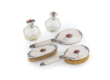 Servizio da toletta in argento 925/1000, Italia Anni Quaranta - composto da...