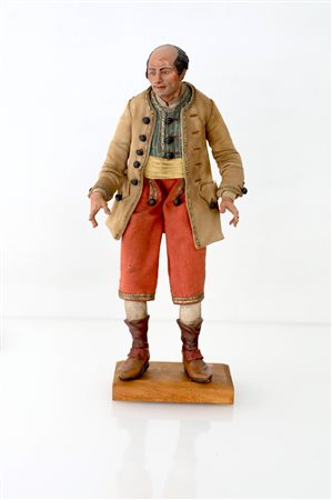 Villano nobile di mezza età - Camicia beige, panciotto verde con grandi...