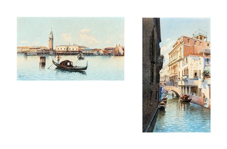 Andrea Biondetti - Vedute di Venezia - Entrambi firmati in basso a sinistra....
