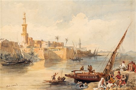 Gabriele Carelli - Veduta costiera orientale - Firmato e datato in basso a...