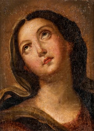 Pittore del XVII secolo - Madonna - entro cornice in legno dorato - olio su...