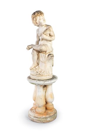 Scultura da giardino in marmo - raffigurante allegoria dell'estate,...