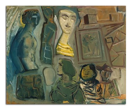 Mario Sironi "Composizione (Composizione - personaggi)" 1953 circa
olio su tela