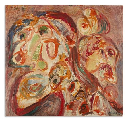 Pierre Alechinsky "Retour en arrière" 1962
olio su tela
cm 90x95,5
Firmato in ba