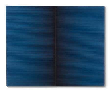 Irma Blank "Radical Writings, Short Sea Story 18-10-87" 1987
olio su tela
cm 90x