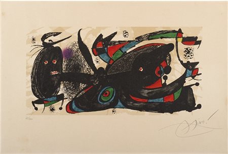 Joan Mirò "Mirò as sculptor" 1976
litografia a colori
cm 35x52
Firmata in basso