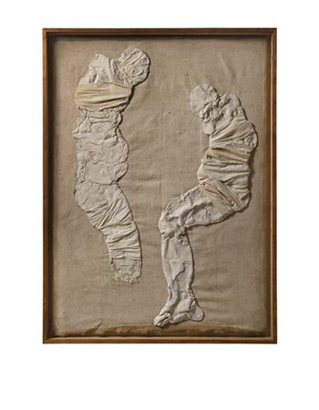 Jurgen Brodwolf "Figuration D" 1975-76
tecnica mista e collage su tavola in teca