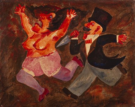 Franz Borghese "L'inseguimento" anni '80
olio su tela
cm 40x50
Firmato in basso