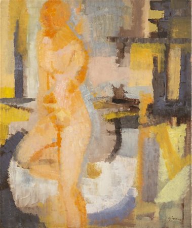 Giuseppe Ajmone "Senza titolo (Nudo)" 1956
olio su tela
cm 54,5x46
Firmato in ba