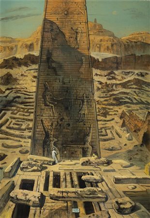 Eugene Berman "Il grande pilone" 1964
olio su tela
cm 100x70
Siglato e datato 19