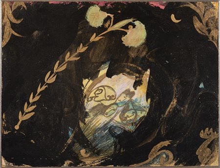 Enzo Cucchi "Senza titolo" 1978
olio e tecnica mista su cartone
cm 26x33,5
Firma