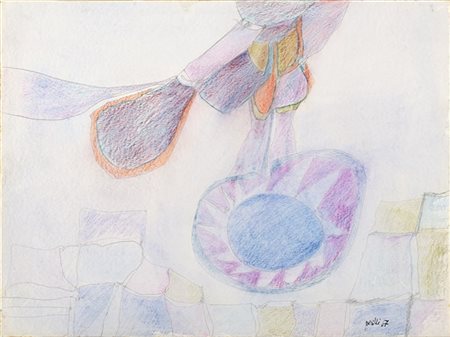 Achille Perilli "Senza titolo" 1967
tecnica mista su carta
cm 29,8x39,8
Firmato