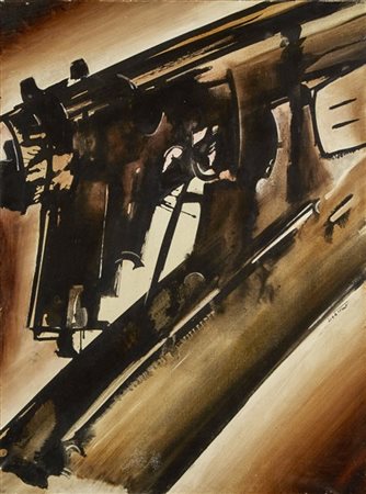 Gianni Bertini "Geronte innamorato" 1957
olio su tela
cm 80x60
Firmato a destra