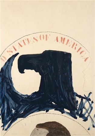 Franco Angeli "Serie delle monete: quarter dollar" 1965tecnica mista su cartac