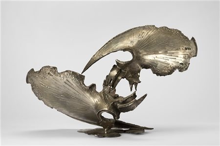 Quinto Ghermandi "Senza titolo" 1980
bronzo argentato
cm 35x61x33
Firmato e data