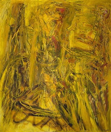 Pompilio Mandelli "Figure nel giallo" 1972
olio su tela
cm 140x120
Firmato e dat