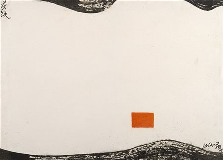 Chin Hsiao "Senza titolo" 1961
acrilico su tela
cm 50x70
Firmato e datato 61 in
