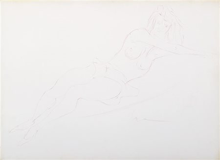 Lucio Fontana "Nudo femminile" 1958 - 60
inchiostro su carta applicata su tela
c
