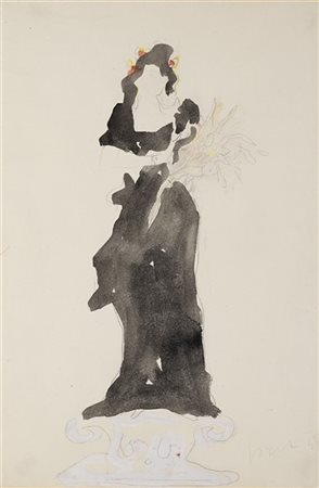 Lucio Fontana "Estate (Studio per scultura)" 1948
matita e acquerello su carta
c