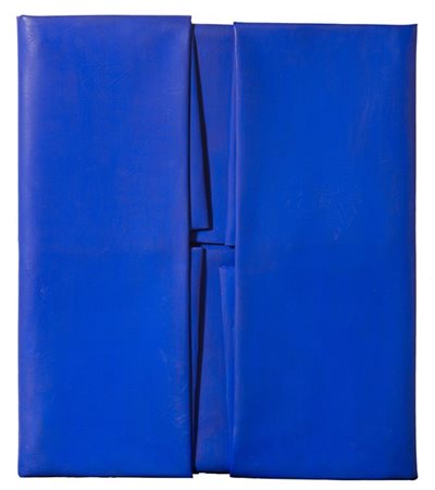 Cesare Berlingeri "Oltremare piegato" 2008
olio e pigmento su tela ripiegata
cm