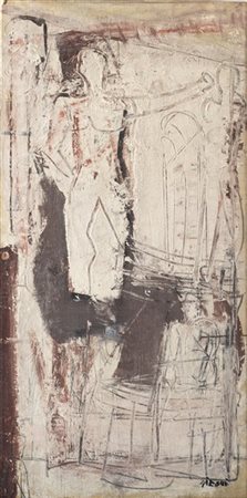 Mario Sironi "Composizione con figure" 1939 circa
tempera e tecnica mista su car