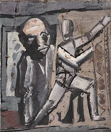Mario Sironi "Composizione con due figure" 1942 circa
tempera e tecnica mista su