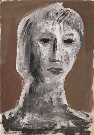 Mario Sironi "Testa" 1954 circa
tempera e tecnica mista su carta
cm 47,7x33,2
Al