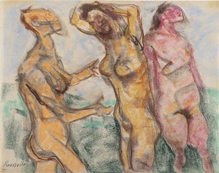 Fausto Pirandello "Senza titolo" 1962 circa
tecnica mista su carta
cm 22x28
Firm