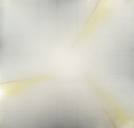 Guido Strazza "Ricercare fondo azzurro (Serie degli scacchi, apertura gioco d'al