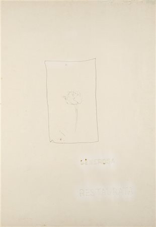 Pier Paolo Calzolari "Generosa restaurata" 1974
matita, cera e sale su cartoncin