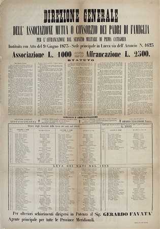  AUTORE NON IDENTIFICATO - Direzione del Consorzio Padri di Famiglia.