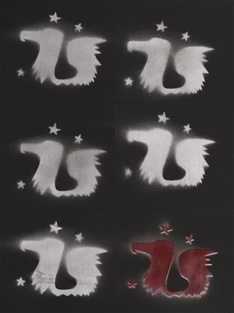 Franco Angeli , Senza titolo , Spray su tela