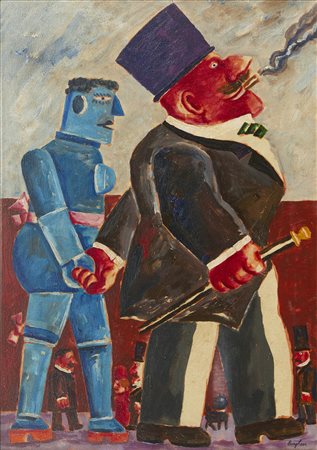 Franz Borghese , La donna meccanica , Olio su tela