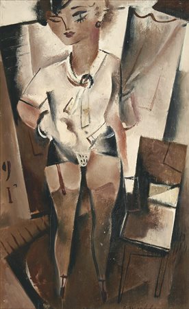 Alberto Manfredi , Senza titolo , Olio su tavola