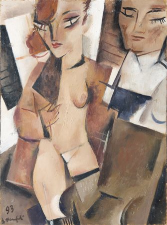 Alberto Manfredi , Nello studio con la finestra aperta , Olio su faesite