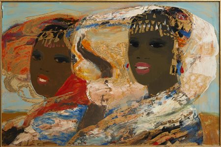 Salvatore Fiume , Senza titolo , Olio su masonite