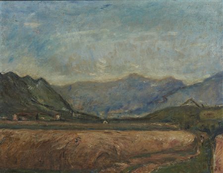 Arturo Tosi , Senza titolo , Olio su tela