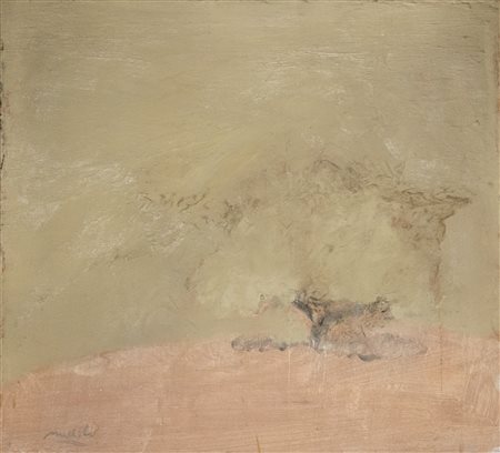 Carlo Mattioli , Paesaggio , Olio su tavola