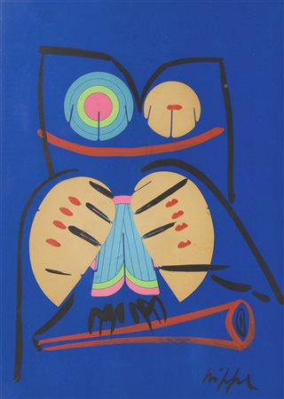 Roberto Crippa , Senza titolo , Tecnica mista e collage su carta lucida riportata su faesite