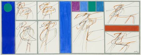 Achille Perilli , Senza titolo , Tempera e inchiostro su cartoncino